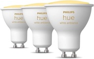 PHILIPS, Zestaw 3 żarówek LED Hue GU10 - białe światło nastrojowe