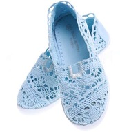Buty dziewczęce Ażurowe niebieskie balerinki baleriny wsuwane 5842 30