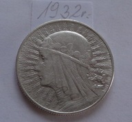 5 złotych z 1932 roku z GŁOWĄ KOBIETY , ŁADNE
