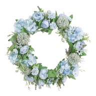 Umelý kvetinový veniec 15 palcový pivonka modrá