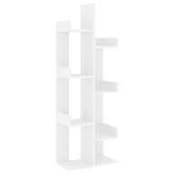 vidaXL Regál na knihy, biely, 48x25,5x140 cm, drevotrieska