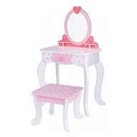 TOOKY TOY Drevený toaletný stolík ružový so stoličkou