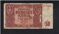 BANKOVKA CHORVÁTSKO – 50 kuna – 1941 rok