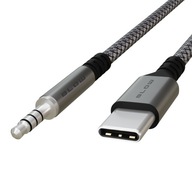 KABEL USB-C MINI JACK 3,5MM TYP C AUX WTYK PRZEWÓD AUDIO 100CM 1M NYLON