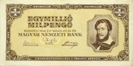 Węgry - BANKNOT - 1 Milion Milpengo 1946 - KOSSUTH