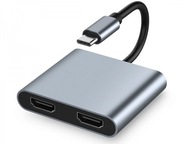 HUB USB-C ADAPTER PRZEJŚCIÓWKA 2x HDMI 4k