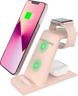 Nabíjacia stanica SPGUARD pre iPhone, Apple Watch, Airpods, 3A, 7,5W, ružová