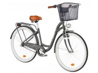 Rower miejski INDIANA Moena A3B 28 cali damski Grafitowy + Koszyk