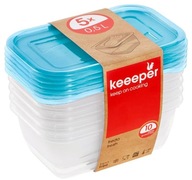 KEEEPER - 5x pojemnik na żywność plastikowy - pojemniki Fresh - 5x 0,5 L