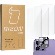 3x Szkło hartowane + szkło na aparat obiektyw BIZON do iPhone 15 Pro