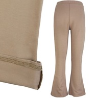 Lekkie dzwony FLARE spodnie legginsy rozszerzane - latte WIOSNA LATO 152