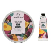 THE BODY SHOP Krem do rąk Love & Plums Wegański 30ml + Masło do ciała 200ml