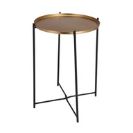 Konferenčný stolík pomocná zlatá stolová doska OKRÚHLA 47 cm do obývačky Kovová