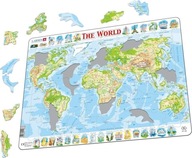 Puzzle Topografická mapa sveta 80 dielikov.