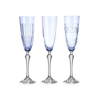 Crystal Julia Kieliszki do szampana prosecco 3 sztuki niebieskie Veranda