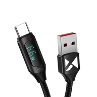 WOZINSKY KABEL USB-A/USB-C 2M Z WYŚWIETLACZEM LED