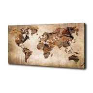 Foto obraz na plátne Mapa sveta drevo 140x70 cm