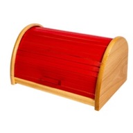 Chlebak pojemnik drewniany TĘCZA - kolor czerwony