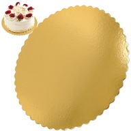 Podkład pod tort 30 cm okrągły złoty sztywny podkłady podkładka podstawka
