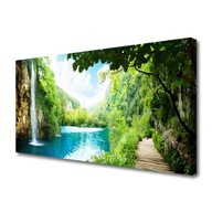 Obraz na plátne Canvas Foto Vodopád jazero príroda 120x60