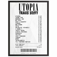 Travis Scott Utopia Plagát Obrázok účtenka s albumom v rámčeku Darček