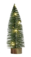 Umelý mini vianočný stromček na kmeni LED zelené trblietky 25 cm ozdobná dekorácia