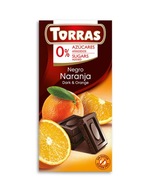TORRAS Czekolada gorzka z pomarańczą bez dodatku cukru 75g