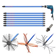 SADA TURBO PRO ČIŠTĚNÍ KOMÍNA ZESPODU 7 m CYKLON MAX - NA VRTAČKU