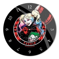 Nástenné hodiny s leskom Harley Quinn 002 DC čierna
