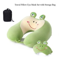 1 set Travel Neck Pillow and Eye Mask Set U Shaped Office Flight