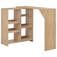 Barový stôl s pohyblivým regálom dubová farba 138x39x110 cm