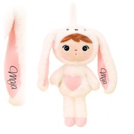 Metoo Biely králik 30 cm Mini s personalizáciou Darček pre dievčatko