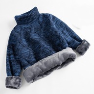 Dziecięcy, zimowy, ciepły, pogrubiony sweter z golfem 2Q7