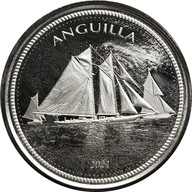 52. Karaiby, Anguilla, 5 dolarów 2021, Żaglowiec, 1 oz Ag999 st. 1