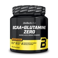 BioTech BCAA + Glutamine Zero 480g Aminokyseliny Glutamín Pomaranč