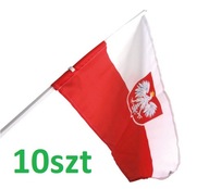 Flaga Polska Choragiewka 57x40x30cm biało czerwona Polski - zestaw 10szt