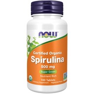 NOW CERTIFIED ORGANIC SPIRULINA 500MG 100TABS VEGE TRÁVENIE CIRKULÁCIA