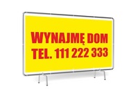 Baner Reklamowy 1x2 m Wynajmę DOM Lokal Mieszkanie