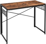 Počítačový stôl drevený pre dom obývacej izby kovový rošt