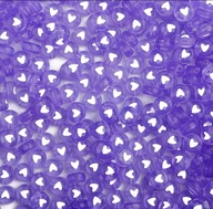 Korálky na srdiečkové náramky fialové 100ks DIY