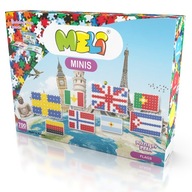 ÉPÍTŐKOCKÁK MELI MINIS FLAGS 700 db ZÁSZLÓ ORSZÁGOK TANULÁSA 3D OSTYA