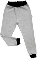 Spodnie dresowe chłopięce z kieszeniami szary melanż GAMET 104 wygodne slim