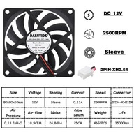 12V Oil XH2.54 2PCS 80MM 5V USB Brushless DC C Fan