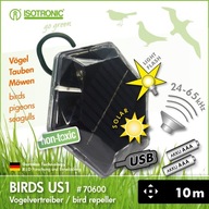 Odstraszacz Zwierząt Ptaków USB Solar Baterie 10m