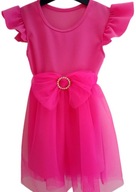 Sukienka dla dziewczynki 86 -92 elegancka na komunię wesele święta różowa