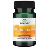 Swanson WITAMINA K2 NATURALNA 100 mcg 30 kap Mocne Kości Krzepnięcie Krwi