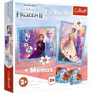 Puzzle Kraina Lodu Anna Elza 30 48 el. + memory