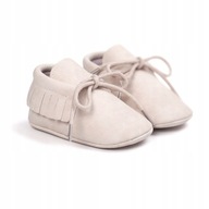 Niechodki buty buciki niemowlęce wizytowe CHRZEST BEŻOWE 12-18 12,5cm 20 21