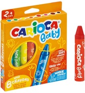 Voskové pastelky CARIOCA JUMBO SOFT BABY 8 farieb . pre deti 2+