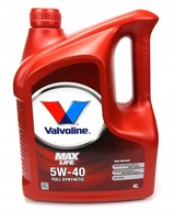 Motorový olej Valvoline max life 5w 40 4l 4 l 5W-40